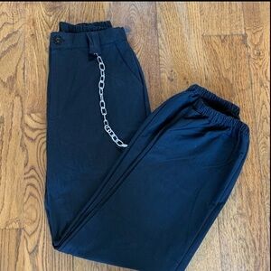 𝅺Gothic Black Highwaist‎ Chain Pants